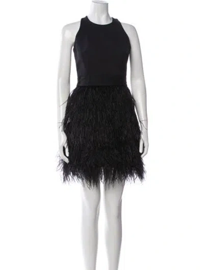 Pre-owned Milly Crew Neck Mini Dress In Black