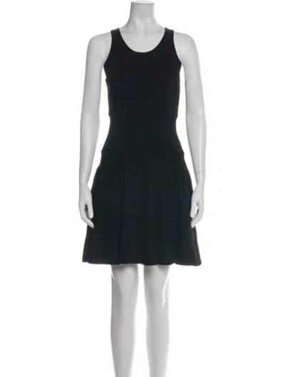 Pre-owned Milly Crew Neck Mini Dress In Black