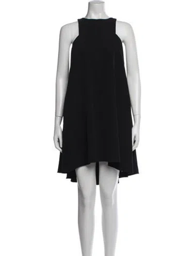 Pre-owned Milly Crew Neck Mini Dress In Black