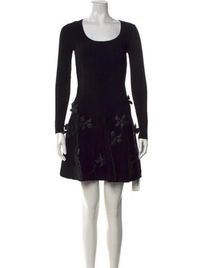 Pre-owned Milly Crew Neck Mini Dress In Black