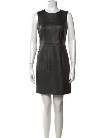Pre-owned Milly Crew Neck Mini Dress In Black