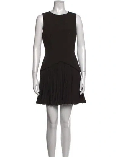 Pre-owned Milly Crew Neck Mini Dress In Black