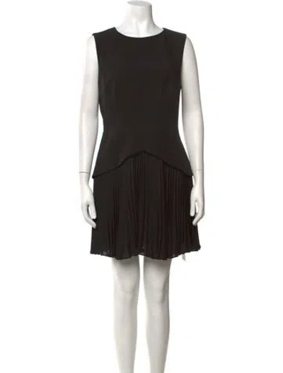 Pre-owned Milly Crew Neck Mini Dress In Black