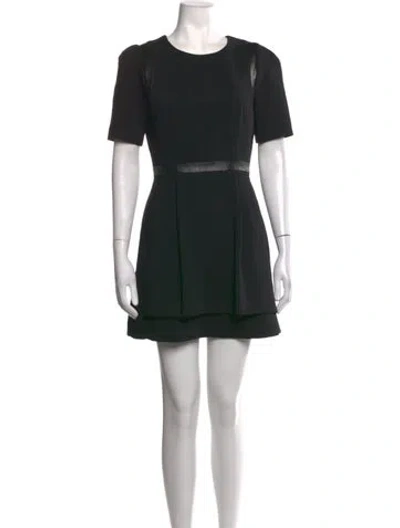 Pre-owned Milly Crew Neck Mini Dress In Black