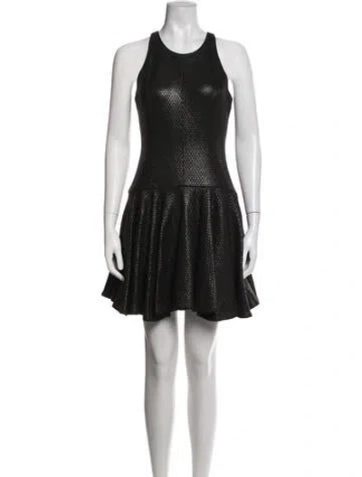 Pre-owned Milly Crew Neck Mini Dress In Black