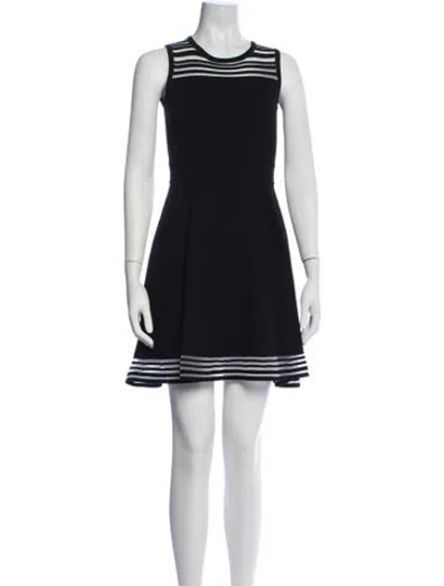 Pre-owned Milly Crew Neck Mini Dress In Black