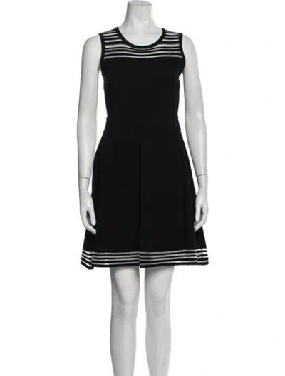 Pre-owned Milly Crew Neck Mini Dress In Black
