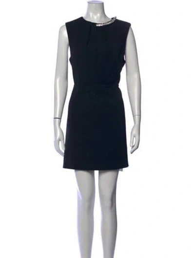 Pre-owned Milly Crew Neck Mini Dress In Black