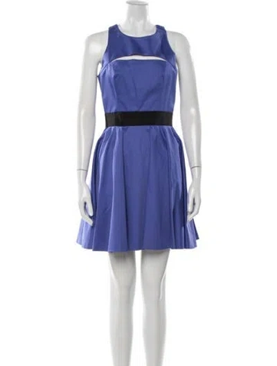 Pre-owned Milly Crew Neck Mini Dress In Black/purple