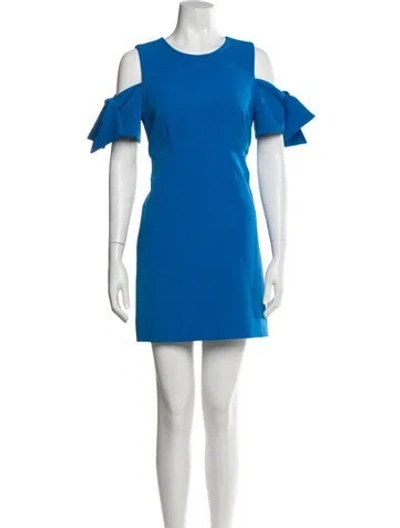 Pre-owned Milly Crew Neck Mini Dress In Blue