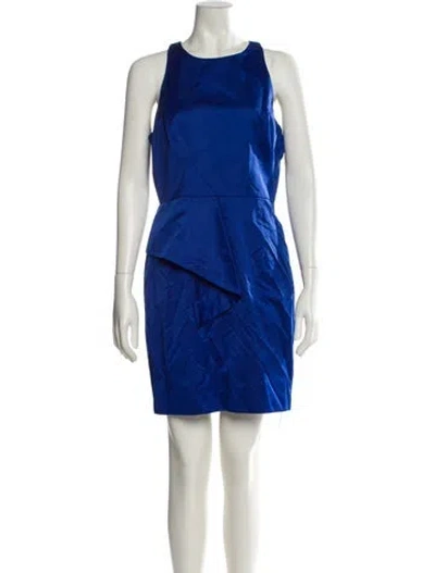 Pre-owned Milly Crew Neck Mini Dress In Blue