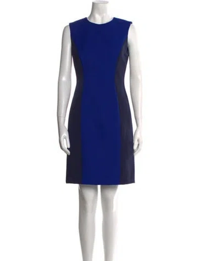 Pre-owned Milly Crew Neck Mini Dress In Blue