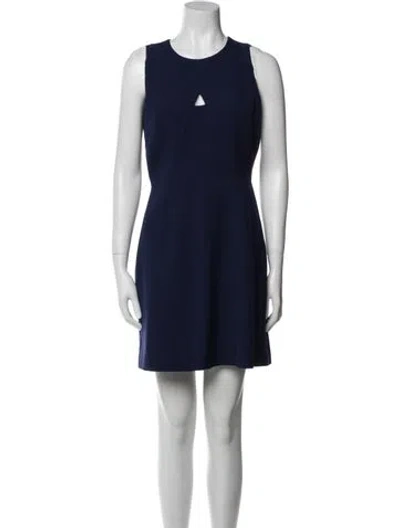 Pre-owned Milly Crew Neck Mini Dress In Blue