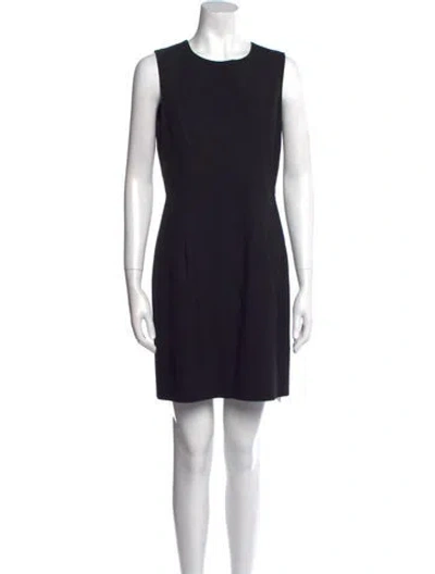Pre-owned Milly Crew Neck Mini Dress In Blue