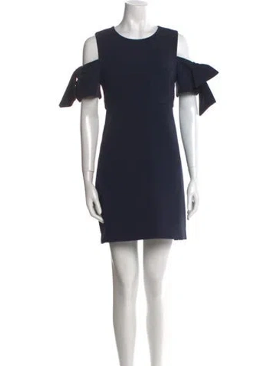 Pre-owned Milly Crew Neck Mini Dress In Blue
