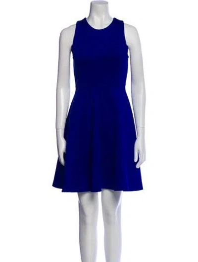 Pre-owned Milly Crew Neck Mini Dress In Blue