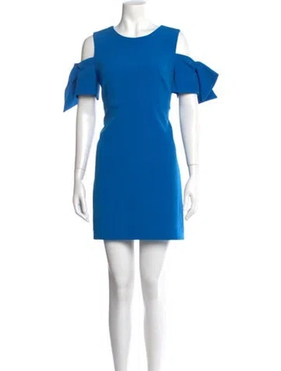 Pre-owned Milly Crew Neck Mini Dress In Blue