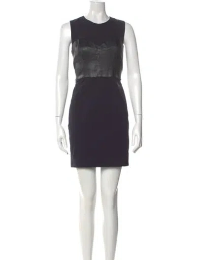 Pre-owned Milly Crew Neck Mini Dress In Blue