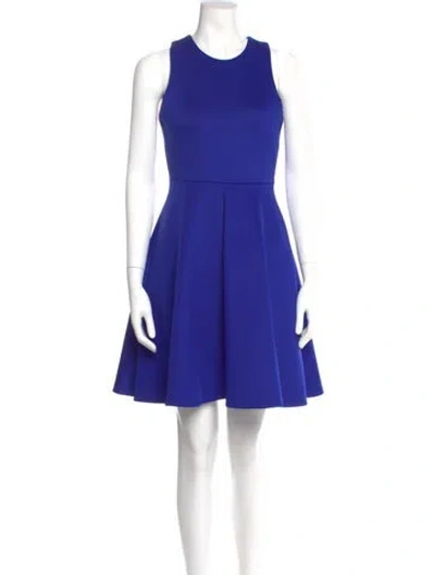 Pre-owned Milly Crew Neck Mini Dress In Blue