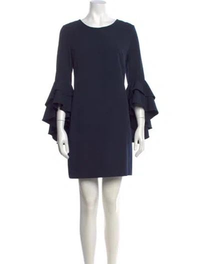 Pre-owned Milly Crew Neck Mini Dress In Blue