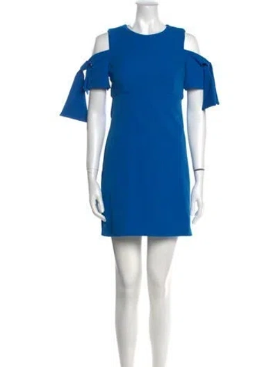 Pre-owned Milly Crew Neck Mini Dress In Blue