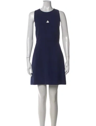 Pre-owned Milly Crew Neck Mini Dress In Blue