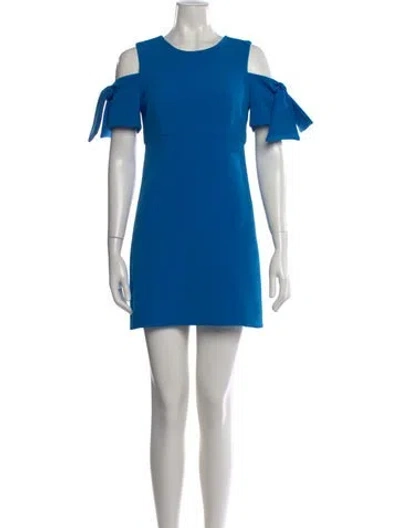 Pre-owned Milly Crew Neck Mini Dress In Blue