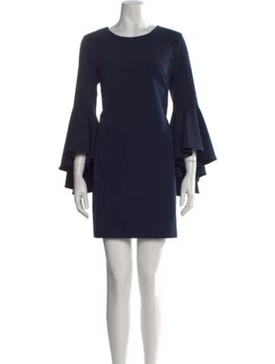 Pre-owned Milly Crew Neck Mini Dress In Blue