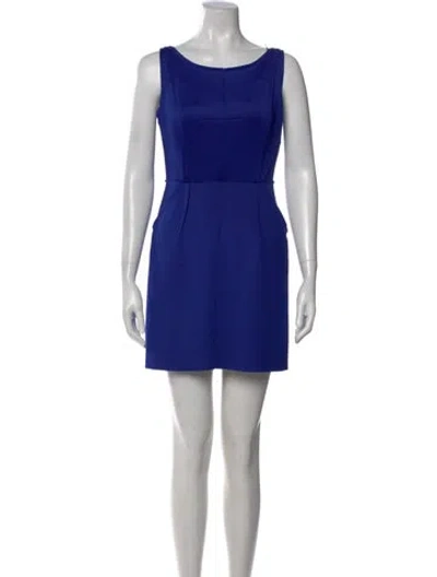 Pre-owned Milly Crew Neck Mini Dress In Blue