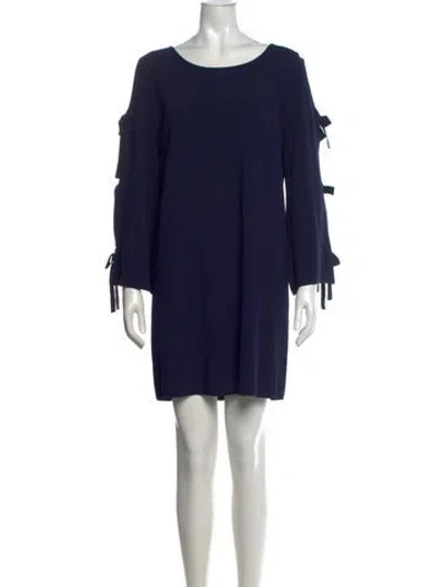 Pre-owned Milly Crew Neck Mini Dress In Blue
