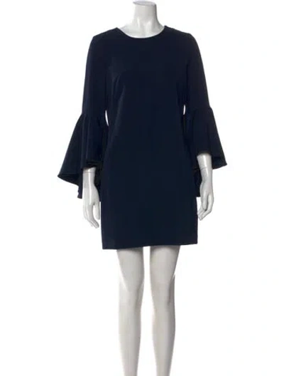 Pre-owned Milly Crew Neck Mini Dress In Blue
