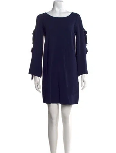 Pre-owned Milly Crew Neck Mini Dress In Blue