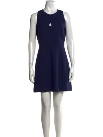 Pre-owned Milly Crew Neck Mini Dress In Blue