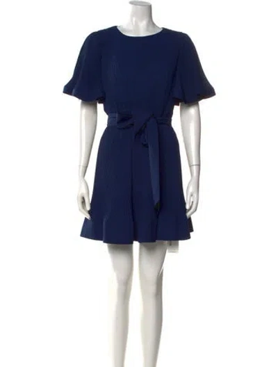 Pre-owned Milly Crew Neck Mini Dress In Blue