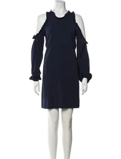 Pre-owned Milly Crew Neck Mini Dress In Blue