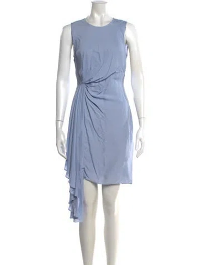 Pre-owned Milly Crew Neck Mini Dress In Blue