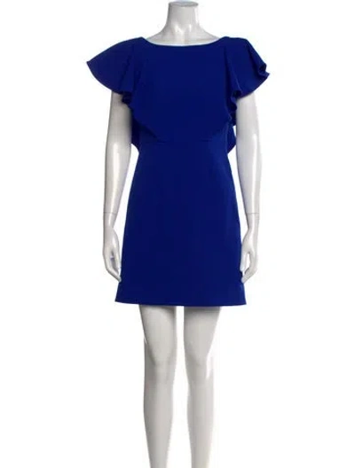 Pre-owned Milly Crew Neck Mini Dress In Blue