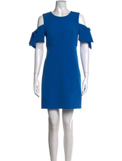 Pre-owned Milly Crew Neck Mini Dress In Blue