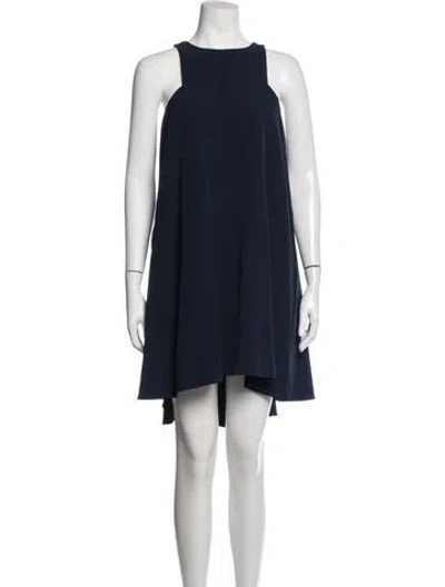 Pre-owned Milly Crew Neck Mini Dress In Blue