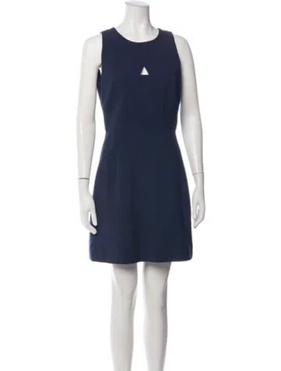 Pre-owned Milly Crew Neck Mini Dress In Blue