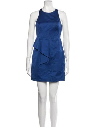 Pre-owned Milly Crew Neck Mini Dress In Blue