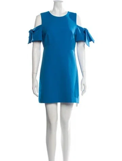 Pre-owned Milly Crew Neck Mini Dress In Blue