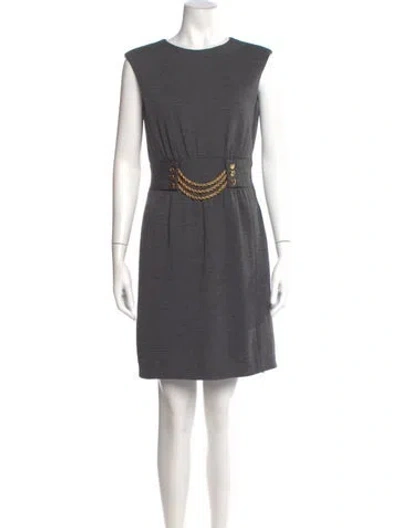 Pre-owned Milly Crew Neck Mini Dress In Gray