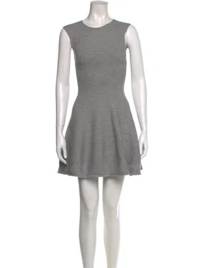 Pre-owned Milly Crew Neck Mini Dress In Gray