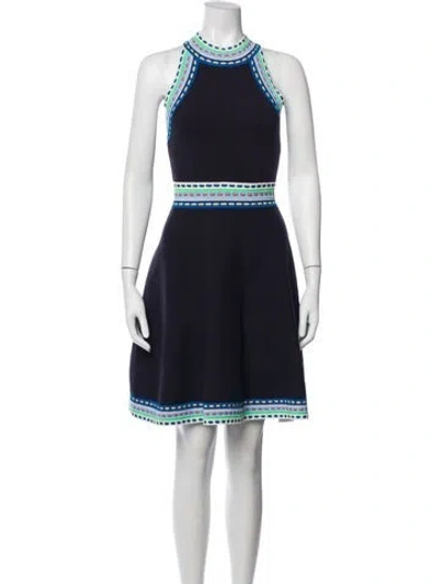 Pre-owned Milly Crew Neck Mini Dress In Gray