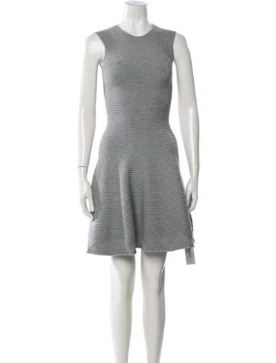 Pre-owned Milly Crew Neck Mini Dress In Gray