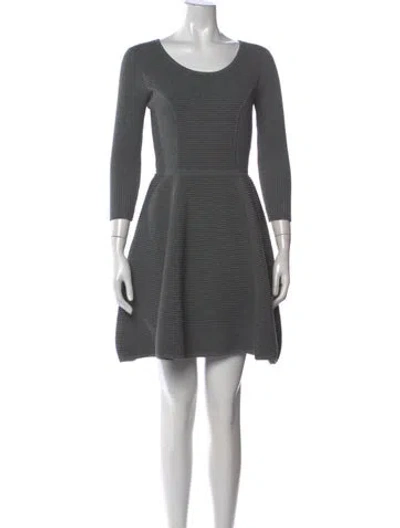 Pre-owned Milly Crew Neck Mini Dress In Gray
