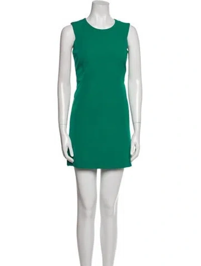 Pre-owned Milly Crew Neck Mini Dress In Green