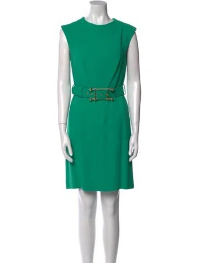 Pre-owned Milly Crew Neck Mini Dress In Green
