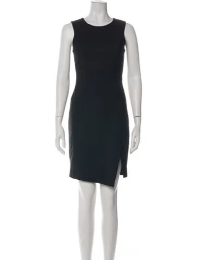 Pre-owned Milly Crew Neck Mini Dress In Green